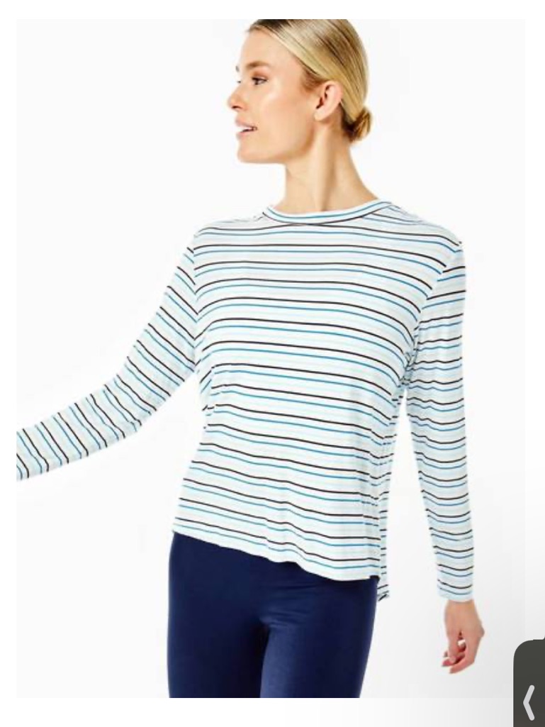 Addison Bay Tie Back Long Sleeve In Multi Stripe Blue